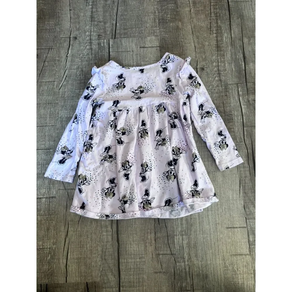 Girls Jumping Beans‎ 2T Pink Long Sleeve Dress Minnie Mouse Print